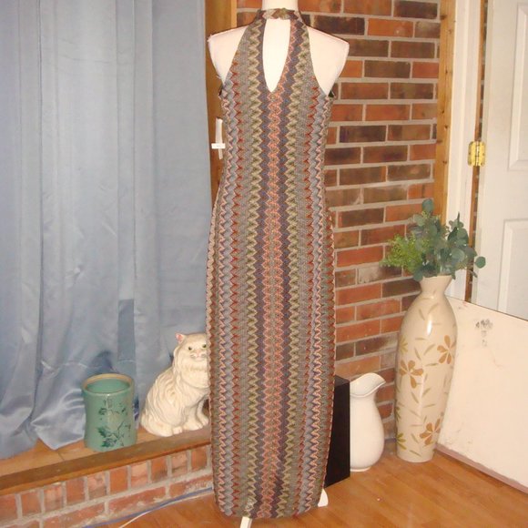 Design Lab Multi Color Sleeveless Maxi Dress L - Picture 5 of 9